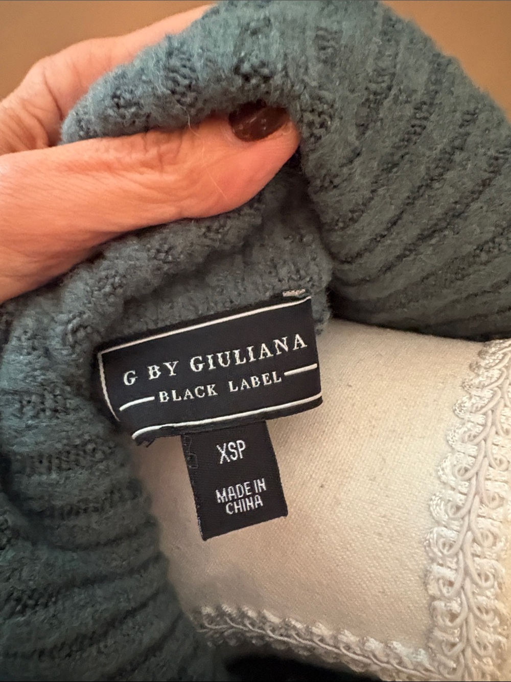 Turtleneck Longline Sweater Long - Teal - Picture 9 of 10